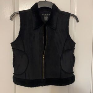 Black suede-like vest